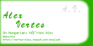 alex vertes business card